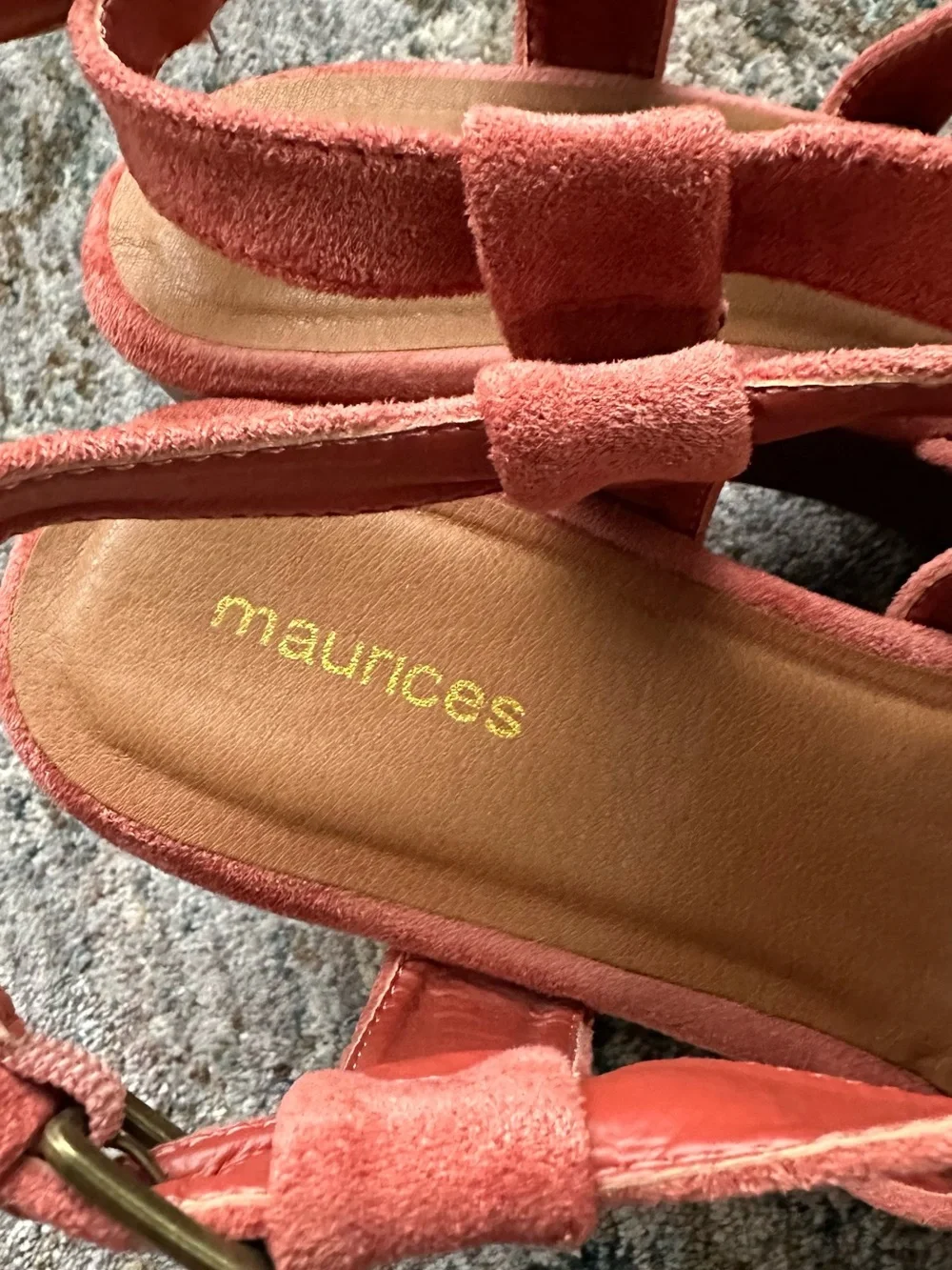 Maurices Dusty Rose Suede Platform Block Heels 9 1/2